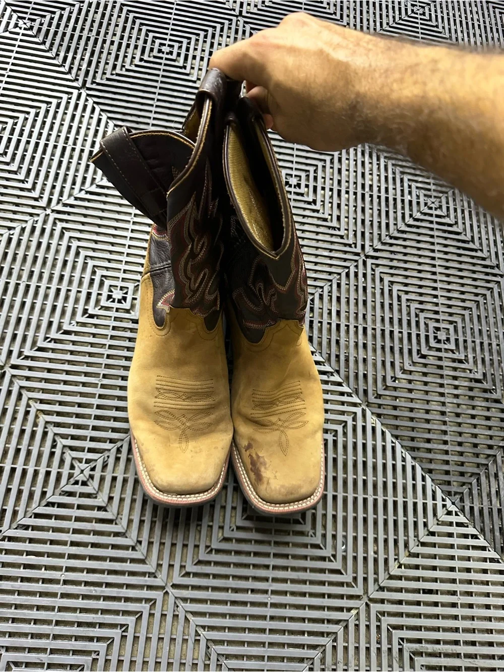 Laredo Two-Tone Brown & Tan Western Cowboy Boots